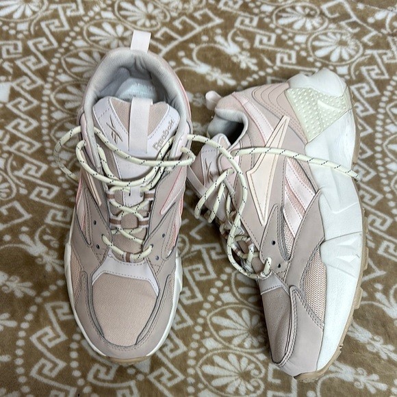 Reebok Shoes - Reebok Pink and White Modern Chunky Sneakers